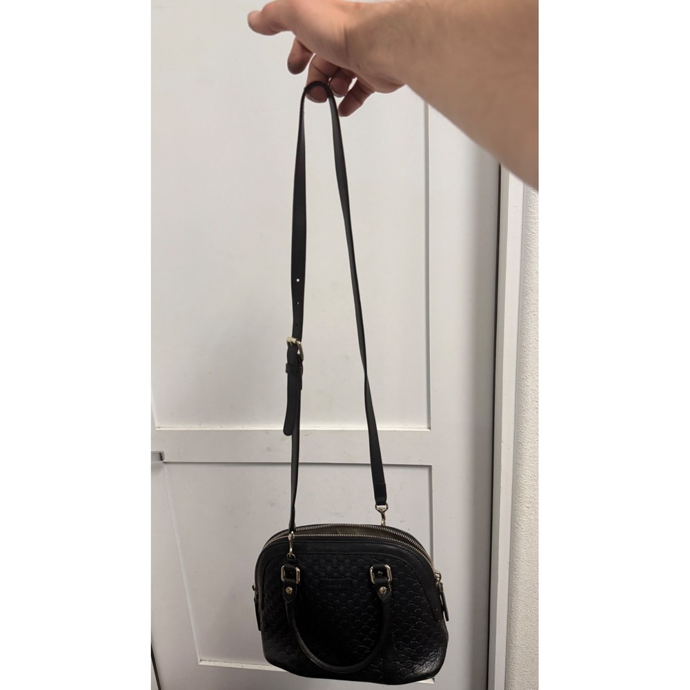 Gucci Microguccissima Mini Dome Satchel Black Leather Crossbody Bag Handbag GG - Picture 5 of 16
